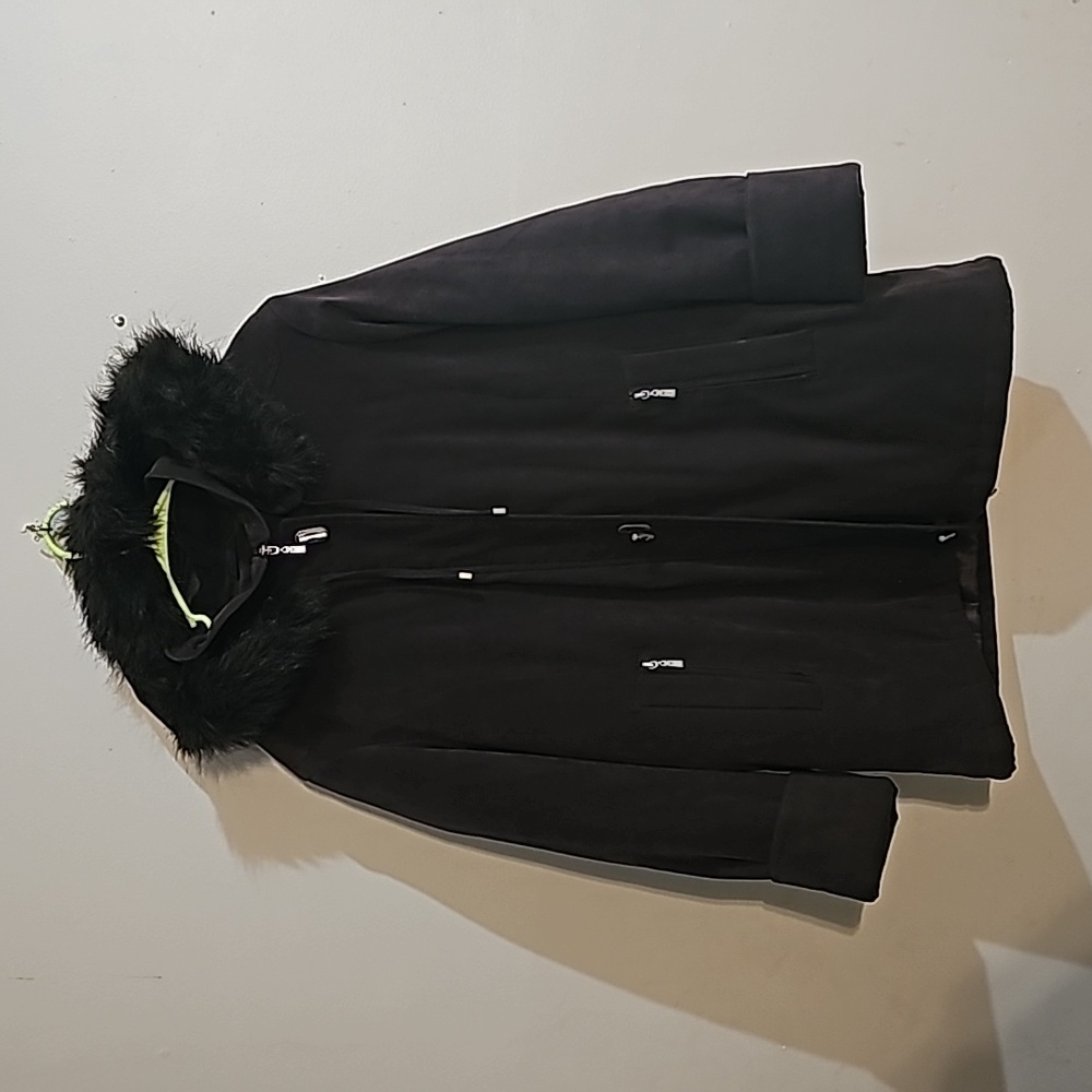 Fleet Street LTD womens XL chocolate brown faux fur coat